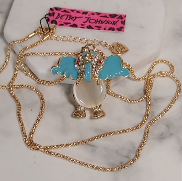 Betsey Johnson Jewelry - Rhinestone Elephant Necklace